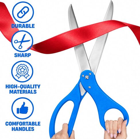 25" Blue Grand Opening Scissors – Blue Giant Scissors for Ribbon Cutting Ceremony Heavy Duty Scissors Giants Ribbon Cutting Scissors for Special Events Inaugurations and Ceremonies in Kuwait