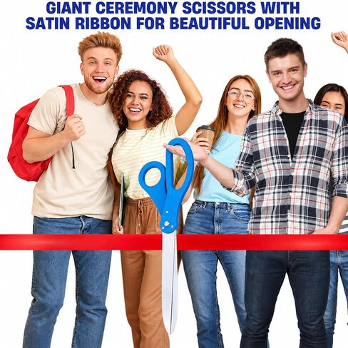 25" Blue Grand Opening Scissors – Blue Giant Scissors for Ribbon Cutting Ceremony Heavy Duty Scissors Giants Ribbon Cutting Scissors for Special Events Inaugurations and Ceremonies in Kuwait