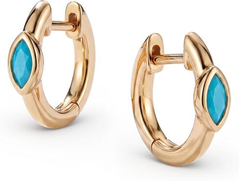 VACRONA Huggie Earrings for Women 18k Gold Plated Turquoise Huggie Hoop Earrings Cute Earrings Gifts for Her in Kuwait