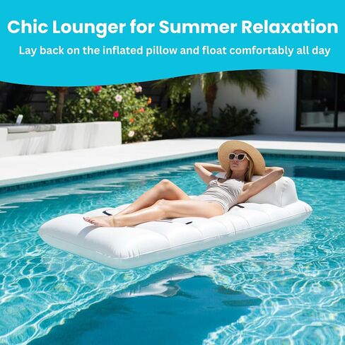 Rae Dunn x CocoNut Float Deluxe Lounger Float - New! Adult Size Multi-Purpose Inflatable Drifter & Lounger - Versatile Ride-On Raft for Summer & Swim Parties in Kuwait