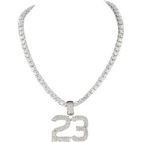 Iced Out Cross, Bull, Money Bag, 23 & More Pendants on Tennis Chain for Men or Women - Bling'ed Out Hip Hop Jewelry on Blast! - Gold or Silver & Size Your Choice - TN001 in Kuwait