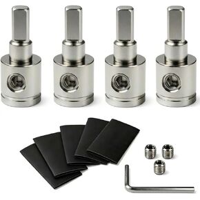 4-Pack Amp Input Reducer from 0 Gauge to 4 Gauge with Hex Screw Clamp, Includes Extra Screws, Heat Shrink Tubes & Hex Tool for Car Audio Systems in Kuwait