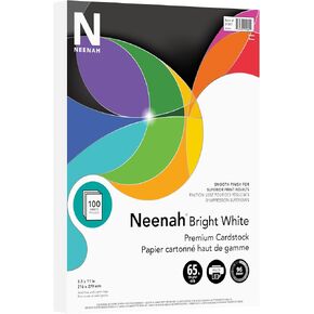 Neenah Printable Multi-Purpose Card Stock, 8-1/2" x 11", Bright White, Pack Of 100 Sheets in Kuwait