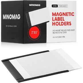 25pcs Magnetic Label Holders 3x5 Inches | C Channel Magnetic Index Card Holder for Steel Shelves, Warehouse Racks in Kuwait