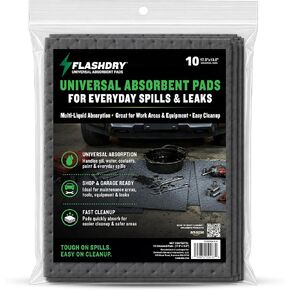 FlashDry - Universal Spill Absorbent Pads (100 Pads per Container) | 17.5" x 13.5" x 2mm Oil and All Purpose Premium Liquid Pads Packed in a Convenient Sturdy Dispensing Box in Kuwait