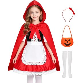 Little Red Riding Hood Costume Dress for Girls Kids Halloween Costumes Fairytale Storybook Character Cosplay in Kuwait