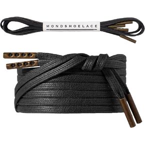 Flat Waxed Cotton Shoelaces 1/8" with Metal Tips for Oxford Dress Shoes in Kuwait