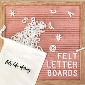 Felt Letter Board, 10x10in Changeable Letter Board with Letters White 300 Piece - Felt Message Board, Oak Frame Wooden Letter Board for Baby Announcements, Milestones, Office Decor & More (Rainbow) in Kuwait
