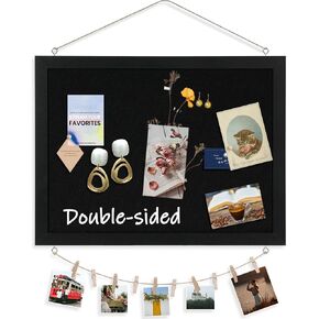 DOLLAR BOSS Bulletin Boards with Linen 2-Pack 16''X 12'' Cork Board for Walls Wood Framed Bulletin Boards, Small Pin Board for Home Kitchen Office Decorative Hanging 20 Pushpins in Kuwait