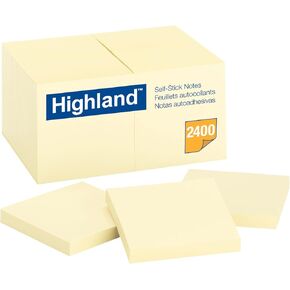 Highland Sticky Notes, 3 x 3 Inches, Yellow, Set of 24 (6549-24) in Kuwait