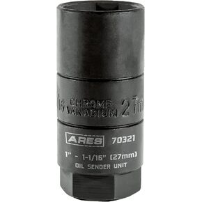 ARES 70324-3/8 بوصة محرك 1 1/16 بوصة (27 مم) مقبس وحدة إرسال الزيت - التصميم يناسب مفاتيح الزيت حتى عمق 1 7/16 بوصة - فولاذ الفاناديوم الكروم عالي القوة مع طلاء فوسفات المنغنيز in Kuwait