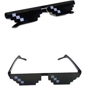 Thug Life Glasses Sunglasses MLG Shades Eyewear 8 Bit Pixel Unisex Meme Cool Mosaic Glasses Party Glasses in Kuwait