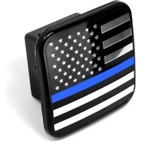 MULL USA Flag Metal Hitch Cover Plug (Fits 2.5" Receiver, Black) in Kuwait