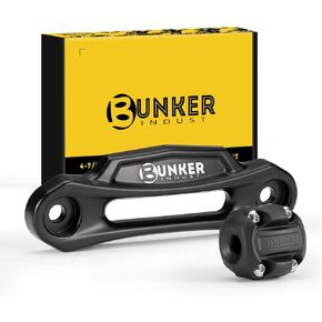 Bunker INDUST Winch Hawse Fairlead 4-7/8 '' نمط الترباس 6 بوصة الألومنيوم Fairlead المطاط ونش سدادة عدة ل 3500 رطل - 4500 رطل ونش مع حبل اصطناعي in Kuwait