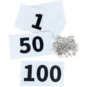 Tyvek Race Bibs Running Numbers with Safety Pins, Audition Numbers|Tryout Numbers 1-500 for Marathon Runners Events Sports Games in Kuwait