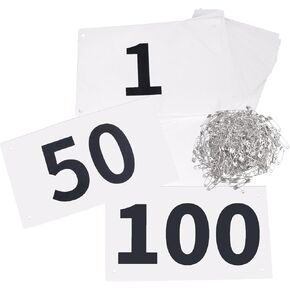 TRIWONDER Tyvek Race Bibs Running Numbers with Safety Pins, Large Numbers 1-500 for Marathon Runners Events Sports Games in Kuwait