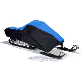 SnowShield Snowmobile Cover, Heavy Duty Trailerable Snowmobile Storage Cover, Compatible with Polaris Ski Doo Arctic Cat Yamaha and More, Blue/Black Color Fits Snowmobiles 101"-120" in Kuwait