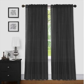 Sapphire Home Red Sheer Curtains - 95 Inches Length, 2 Panels Set Sheer Drapes, Light Filtering Textured Window Curtain for Living Room, Bedroom, Kitchen and Dining Room - 54"x95", Red in Kuwait