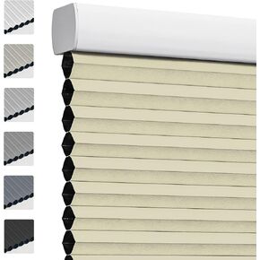 Keego Cordless Cellular Shades Blackout Honeycomb Blinds Window Blinds & Shades for Home Bedroom Kitchen (Grey, Size 35" W x 48" H) in Kuwait