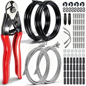 weideer 87 Pcs Stainless Steel Wire Cutter Bike Brake Cable Housing Shifter Cable Housing Universal Bike Cable Kit Bicycle Brake Cable Shift Cable with Bike Cable End Caps O-Rings in Kuwait
