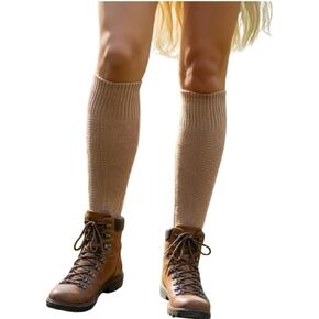 Love Sock Company cozy warm patterned knee high boot sock for women girls organic cotton - Latte in Kuwait