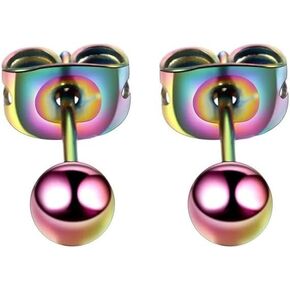 Hypoallergenic Ball Stud Earrings from Medical Grade Titanium Rainbow Color. Titanium earrings. in Kuwait