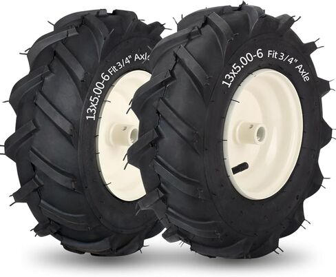 13x5.00-6" Tiller Tire and Wheel, 3/4" Axle Size, 3-1/8" Centered Hub, Compatible with Craftsman & Troy-Bilt Tiller Replacement in Kuwait