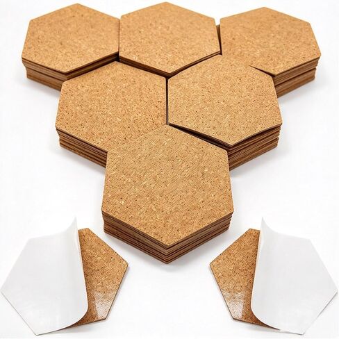 Self-Adhesive Cork Square, Allazone 120 Pack 10 x 10CM Cork Backing Sheets for Wall Decoration, Party Supplies Coasters and DIY Crafts in Kuwait