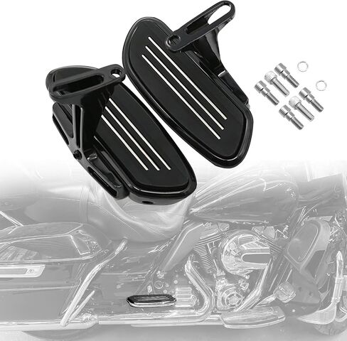 Rider Footboard Floorboard Traditional Shape Fit for Harley Touring Electra Glide Road Glide Street Glide Road King and Tri Glide 1986-2024 Softail 1986-2017 Dyna FLD 2012-2016 (Black) in Kuwait