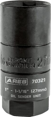 ARES 70324-3/8 بوصة محرك 1 1/16 بوصة (27 مم) مقبس وحدة إرسال الزيت - التصميم يناسب مفاتيح الزيت حتى عمق 1 7/16 بوصة - فولاذ الفاناديوم الكروم عالي القوة مع طلاء فوسفات المنغنيز in Kuwait