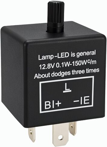 مرحل فلاش LED CF-13 (مجموعة من 2)، 3 دبابيس مرحل إشارة الانعطاف قابل للتعديل CF13 EP34 - مرحل فلاش لأضواء LED، فلاش وميض مفرط يحل مشكلة الفلاش السريعة السريعة in Kuwait