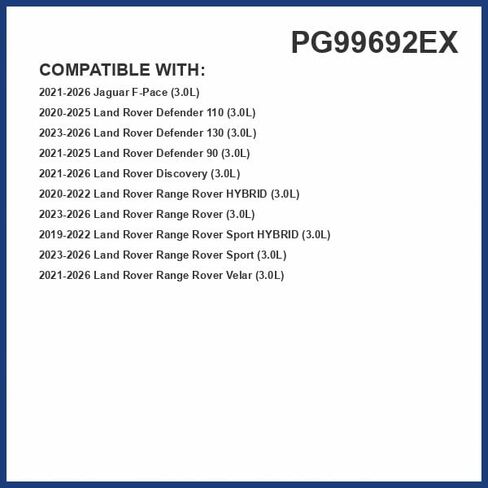 فلتر زيت PG99692EX ممتد العمر يصل إلى 10,000 ميل | يناسب 2023-19 لاند روفر رينج روفر سبورت، 2022-20 ديفيندر 110، 2023-20 رينج روفر، 2023-21 رينج روفر فيلار، 2023-21 جاكوار F-Pace in Kuwait