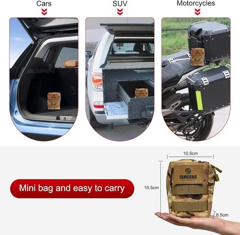SUNSOUL 40 قطعة طقم إصلاح الإطارات عالي التحمل، أداة إصلاح الإطارات العالمية، للسيارات والسيارات والدراجات النارية والشاحنات وARB وATV والجرارات وRV وسيارات الدفع الرباعي وإطارات المقطورة in Kuwait