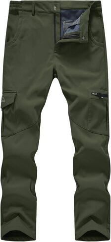 Gopune Mens Snow Ski Waterproof Softshell Pants Outdoor Cargo Hiking Pants in Kuwait