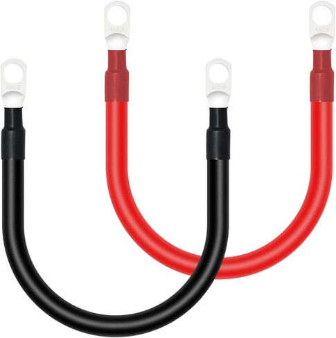 ELFCULB 4 مقياس كابل البطارية 2FT المعلبة النحاس كابل لحام سلك سلبي مع 3/8 "العروات ل عاكس الطاقة بطارية السيارة الشمسية in Kuwait