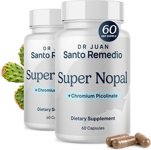 Santo Remedio's Super Nopal, Exclusive Formula with Nopal, Chromium Picolinate (Chromax), Gurmar (Gymnema Silvestre), and Vanadyl Sulfate. 60 Capsules (30 Servings) in Kuwait
