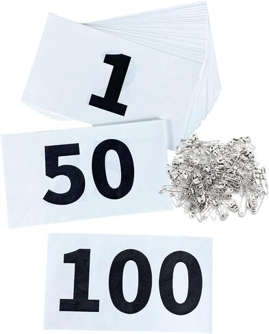 مرايل سباق Tyvek أرقام الجري مع دبابيس الأمان، أرقام الاختبار | أرقام الاختبار 1-500 لعدائي الماراثون والأحداث والألعاب الرياضية in Kuwait