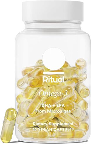Ritual Omega 3 DHA & EPA - Vegan - Science-Backed Dose of DHA & EPA in 2:1 Ratio, Minimal Burp-Back, Sustainably Sourced Microalgae, 30 Day Serving in Kuwait