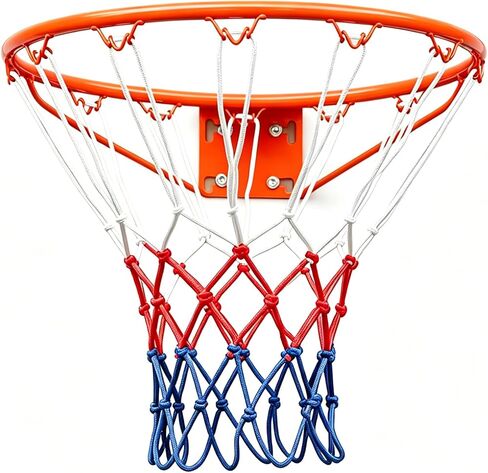 Basketball Solid Rim, Basketball Net, Indoor Outdoor Hanging Basketball Goal with All Weather Net Wall Mounted Basketball Hoop 18'' in Kuwait
