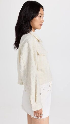 [BLANKNYC] Womens Luxury Clothing Tweed Cropped Jacket With Snap Front Closure, Comfortable & Stylish Coat in Kuwait