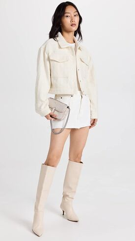 [BLANKNYC] Womens Luxury Clothing Tweed Cropped Jacket With Snap Front Closure, Comfortable & Stylish Coat in Kuwait