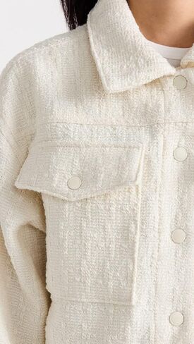 [BLANKNYC] Womens Luxury Clothing Tweed Cropped Jacket With Snap Front Closure, Comfortable & Stylish Coat in Kuwait