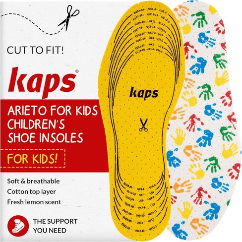 Kaps Arieto Cut to Fit Quality Shoe Insoles for Kids, Breathable Prevent Blisters Calluses and Smell Fresh in Kuwait