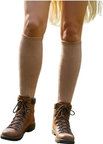 Love Sock Company cozy warm patterned knee high boot sock for women girls organic cotton - Latte in Kuwait