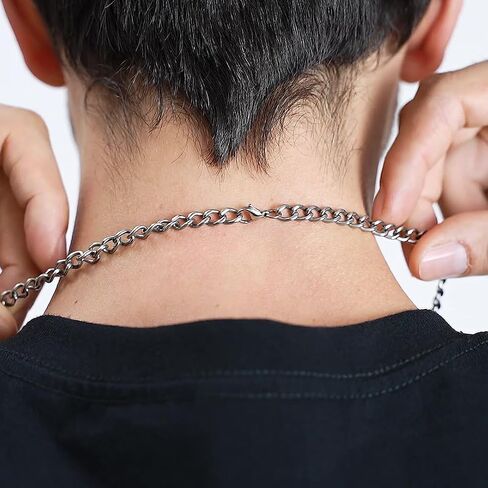 قلادة سلسلة ربط كوبية من التيتانيوم النقي 6 مم من ليمرينسيا للرجال والنساء، قلادات هيب هوب من التيتانيوم الصلب خفيفة الوزن in Kuwait