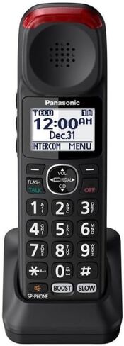 باناسونيك نيو DECT 6.0 ملحق سماعة الهاتف اللاسلكي معرف المتصل الناطق متوافق مع أنظمة الهاتف اللاسلكية من سلسلة KX-TGM450S - KX-TGMA45S (فضي) in Kuwait