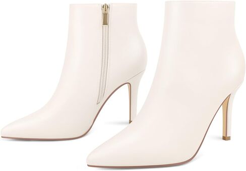 JOY IN LOVE Women's Ankle Boots Middle Heel Pointed Toe Stiletto Boots in Kuwait