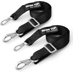 Adjustable Bimini Top Straps,Marine Awning Webbing Straps with Stainless Stee Heavy Duty Snap Hooks from 24" - 60",Bimini Top Hardware,Marine Nylon Top Straps 2PCS in Kuwait