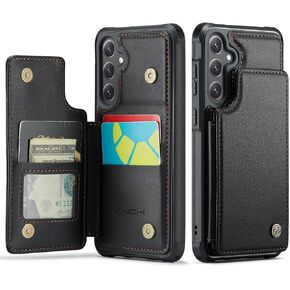 Vinich for Samsung Galaxy S25 Ultra Wallet Case with Card Holder for Women Men, RFID Blocking Credit Slots Kickstand Shockproof Phone Cover for Galaxy S25 Ultra (6.8"), Black in Kuwait