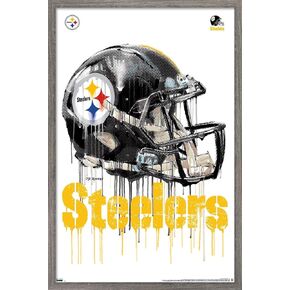 Trends International NFL Pittsburgh Steelers - Drip Helmet 20 Wall Poster, 22.375" x 34", Poster & Mount Bundle in Kuwait